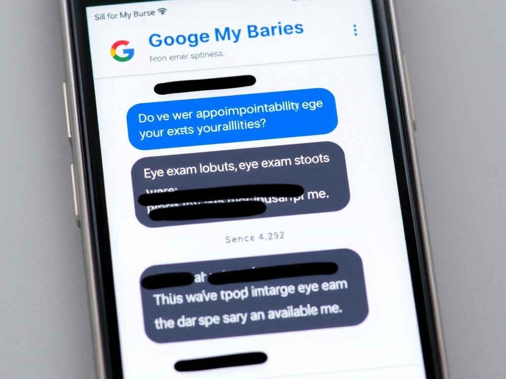 Customer messaging an optician through Google My Business Customer messaging an optician through Google My Business