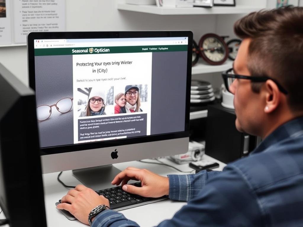 Optician creating local content about eye care for seasonal conditions Optician creating local content about eye care for seasonal conditions