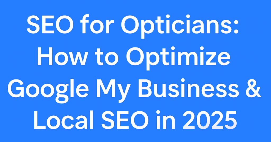 SEO for Opticians How to Optimize Google My Business & Local SEO in 2025